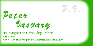 peter vasvary business card