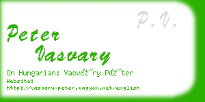 peter vasvary business card